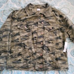 No Boundaries Camouflage Jean Jacket